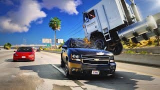 BeamNG Drive - Realistic Freeway Crashes #13