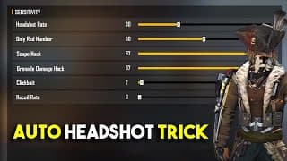Free Fire Auto Headshot Trick - Mobile and PC Sensitivity